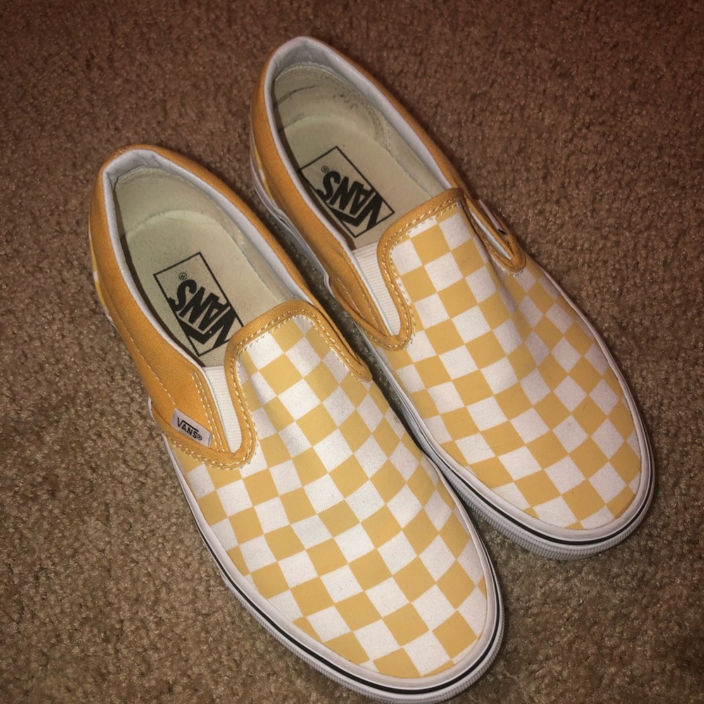 YELLOW CHECKERED VANS